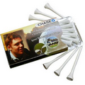 Golf Tees in Sleeve w/ Silver Dispenser